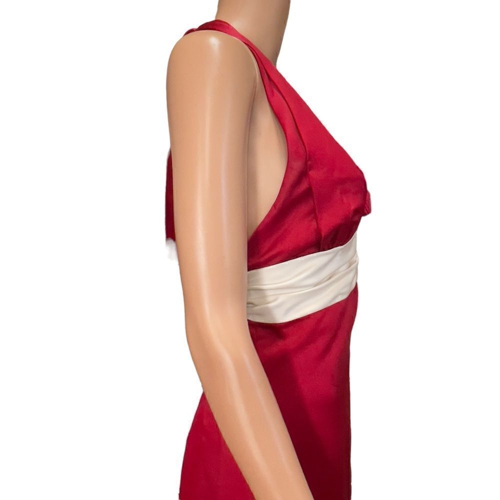 FOREVER YOURS Red Haltered Long Gown Size 6 - Picture 6 of 16